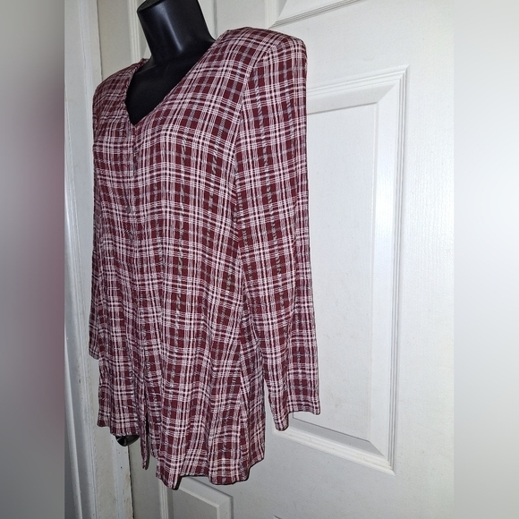 Breaking loose plaid blouse size 3/4 - Picture 4 of 5